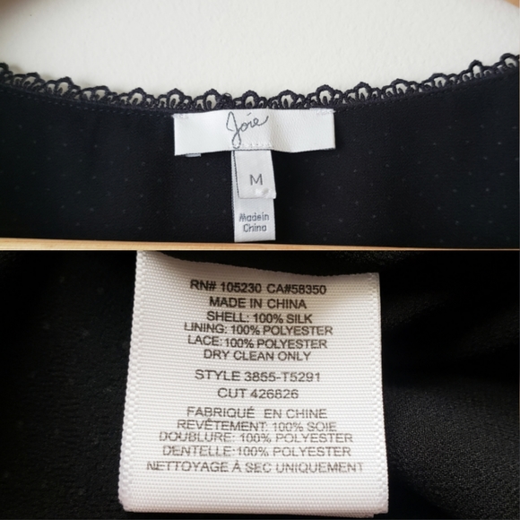 Joie Cici Silk Top Caviar/Porcelain - Picture 8 of 8